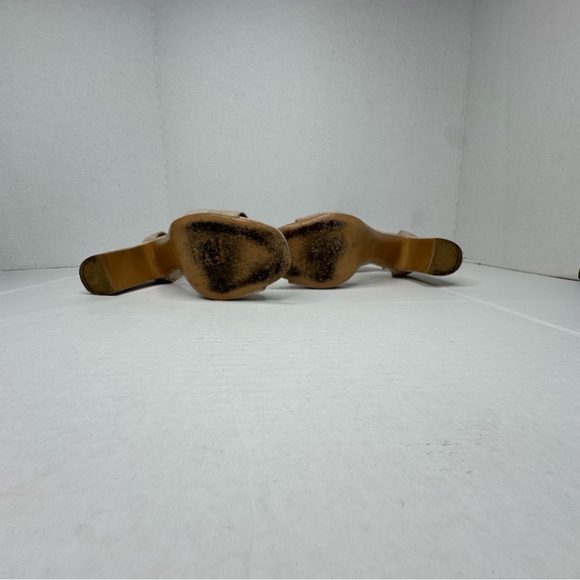 VALENTINO Tan Suede chain heels size 37.5 - Picture 7 of 9